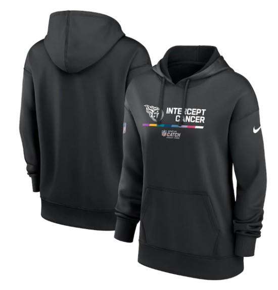Women's Tennessee Titans 2022 Black NFL Crucial Catch Therma Performance Pullover Hoodie(Run Small)